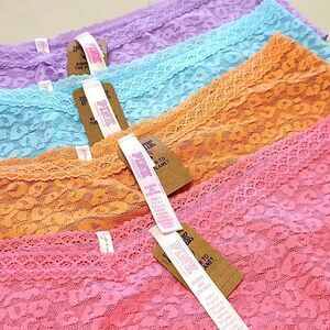 VICTORIA'S SECRET PINK Cheekster Lace Panty 4-Piece Bundle XL